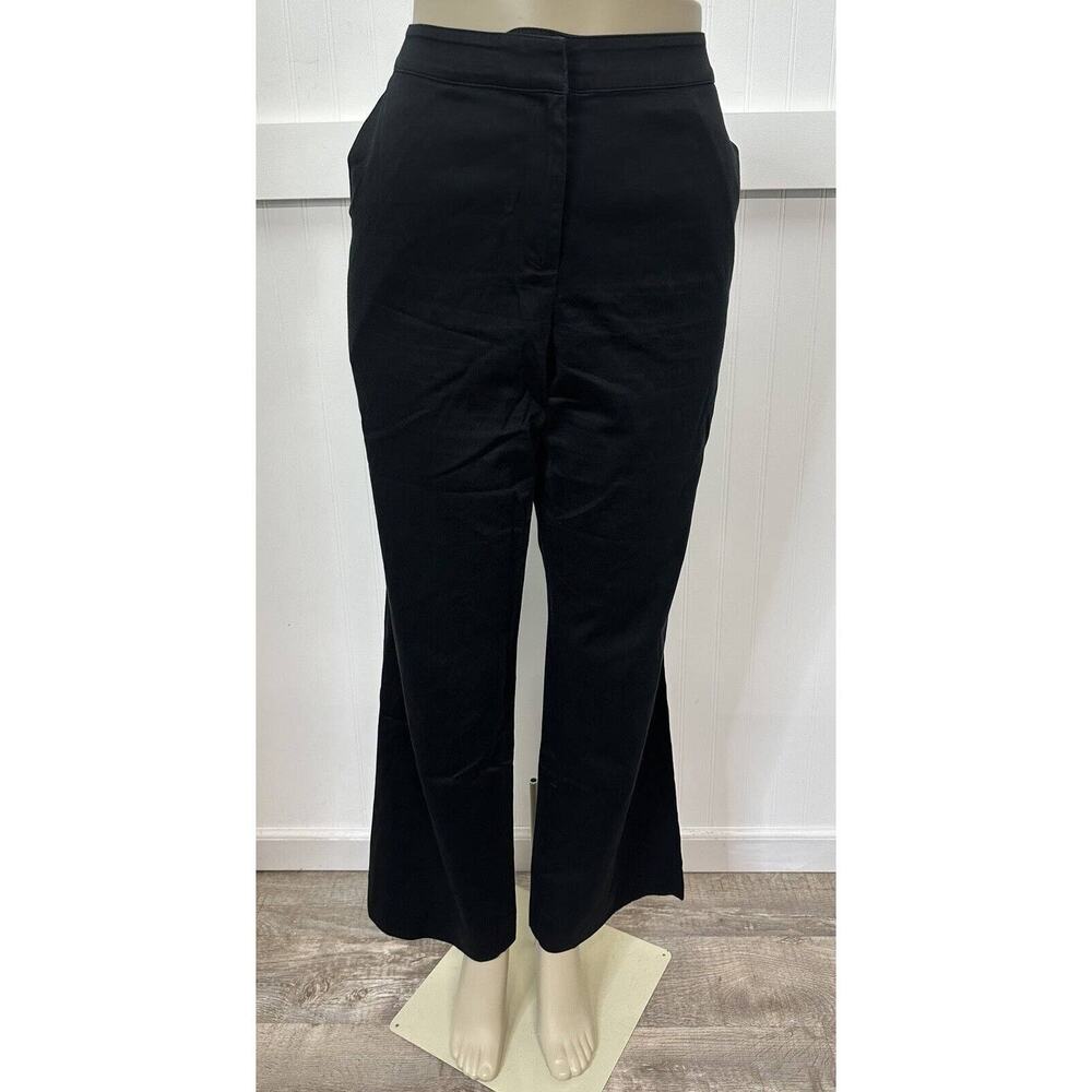 St John Sport Pants Wide Leg Trousers Womens 10 (34"Waist) Black Dressy USA